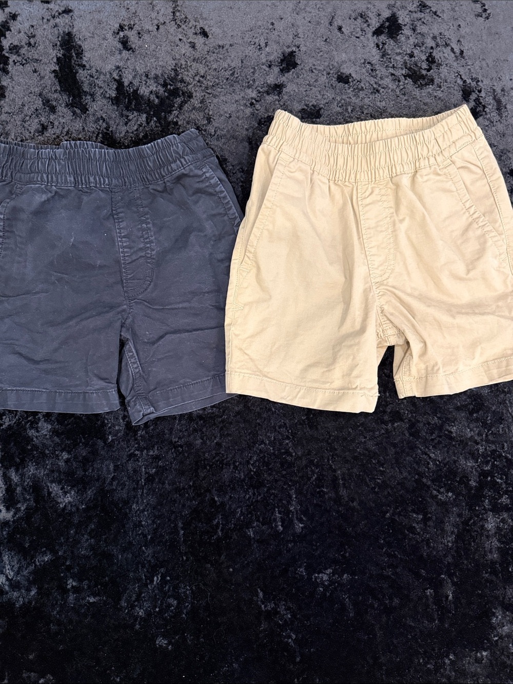 Vans Kids Elastic Waist Shorts in Black and Khaki